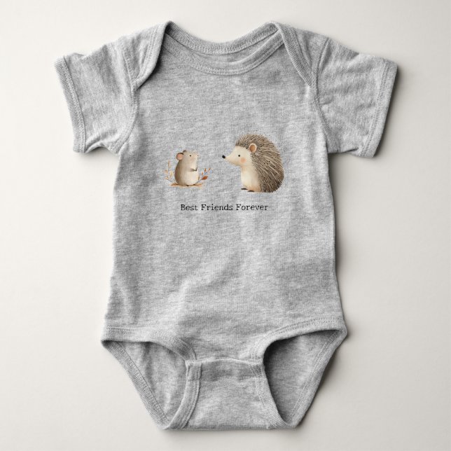 Body Cute Brown Cream Hérisson Souris Meilleurs amis (Devant)