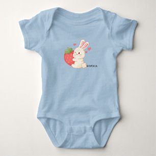 Body CUTE BUNNY Accrocher un maillot de bébé fraise