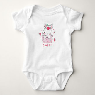 Body Cute Bunny in Pink Cherry Pocket - Sweet Kawaii Il