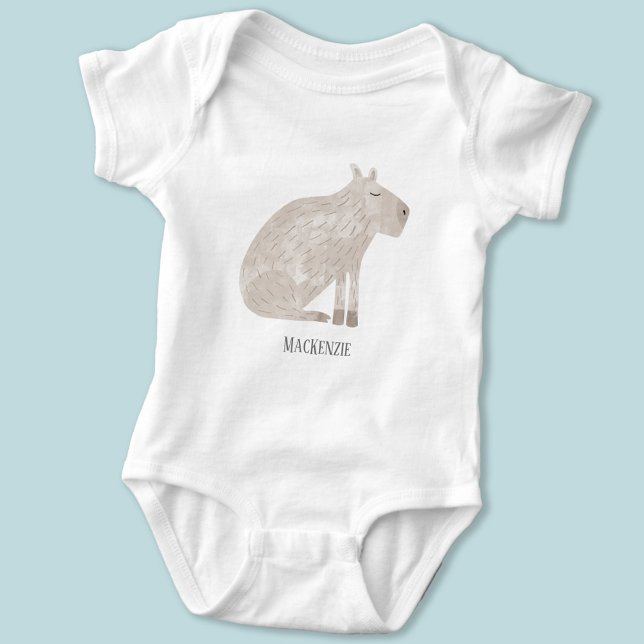 Body Cute Capybara Personnalisé (Cute capybara personalized name baby bodysuit)