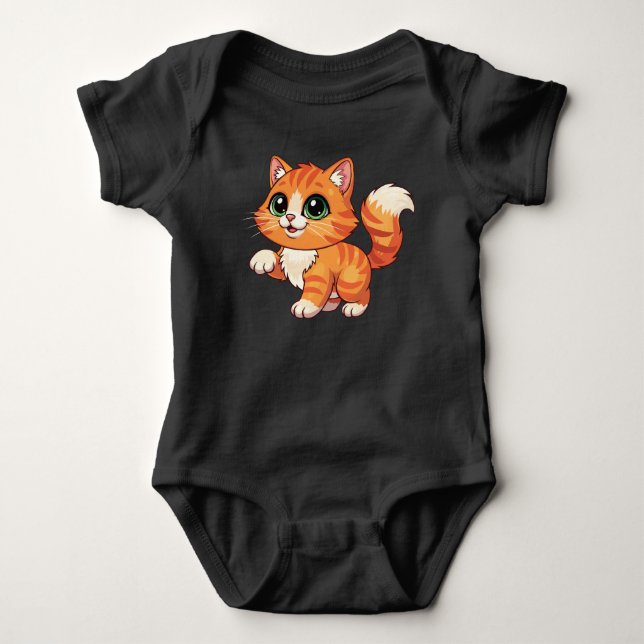 Body Cute Cartoon Cat Baby Bodysuit  (Devant)