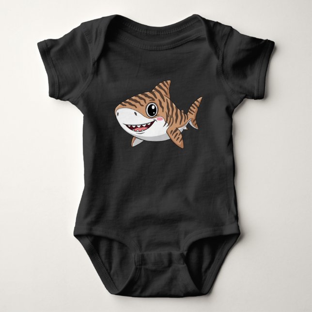 Body Cute Cartoon Tiger Shark Baby Bodysuit (Devant)