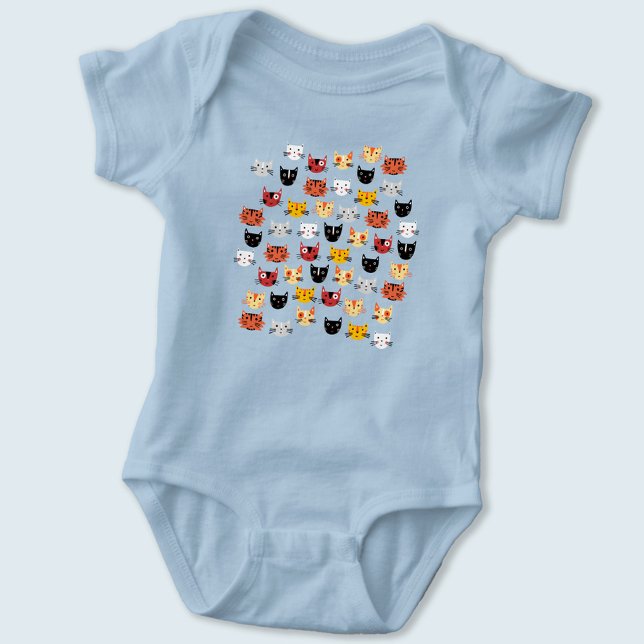 Body Cute chat (Fun cat faces baby bodysuit)