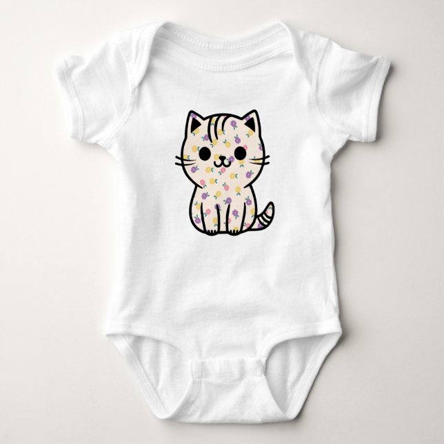 Body Cute chaton floral (Devant)