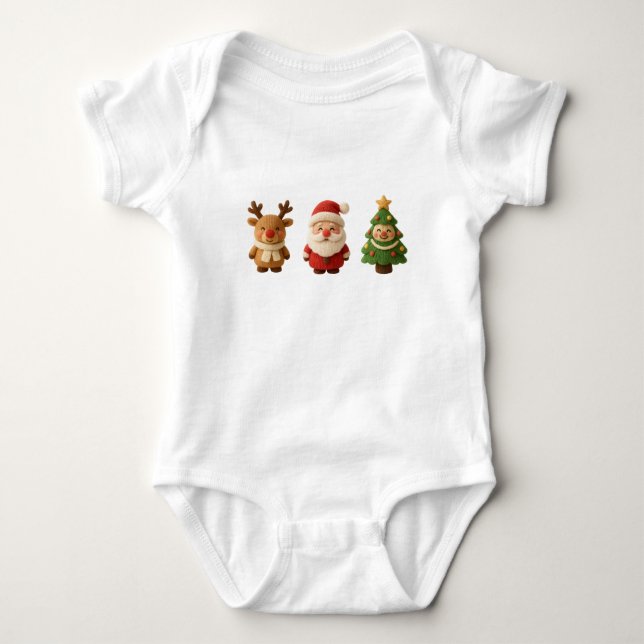 Body Cute Christmas Characters Baby Bodysuit – Reindeer (Devant)