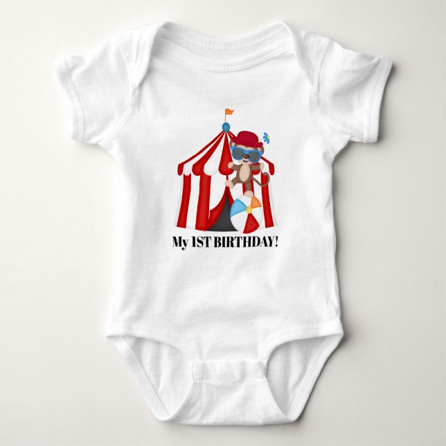 Body Cute cirque singe unisex premier anniversaire (Devant)