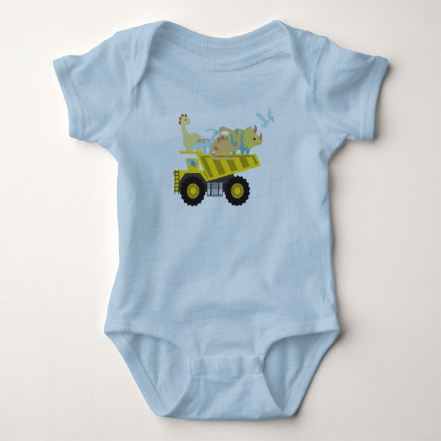 Body Cute Dinosaur Tracteur camion garçons fête anniver (Devant)