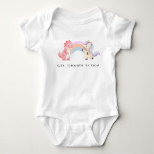 Body Cute Dinosaur Unicorn arc-en-ciel pastel