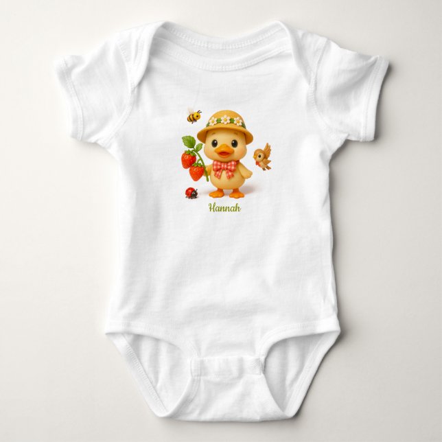 Body Cute Duck Baby – Strawberries, Flowers. (Devant)