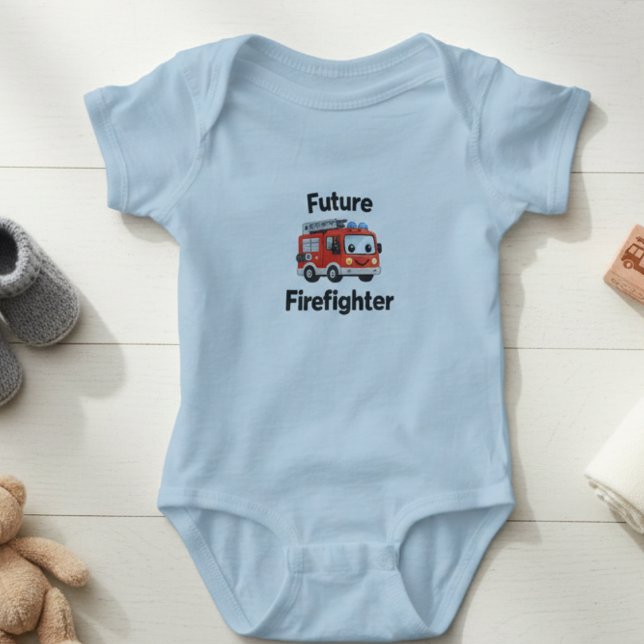 Body Cute Fire Truck Future Firefighter Baby Bodysuit (Créateur téléchargé)