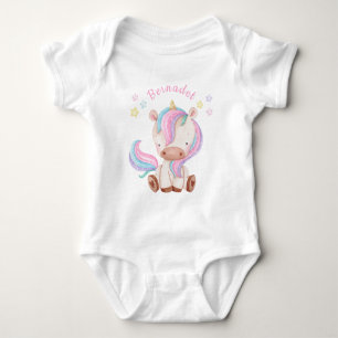 Body Cute Girl Unicorn et Stars Baby Bodysuit