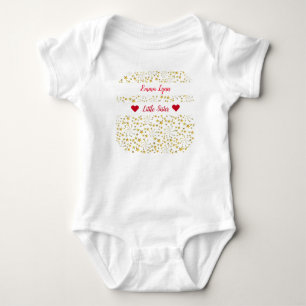 Body Cute Gold Stars Little Sister Personnaliser le nom