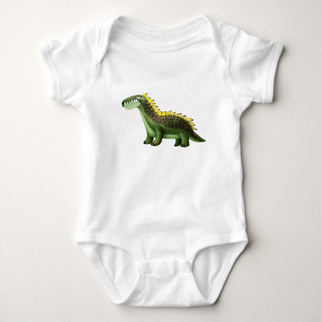 Body Cute Green Dinosaur Baby Bodysuit - Adorable Dino  (Devant)