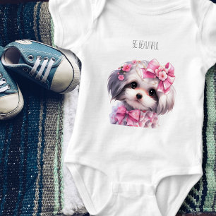 Body Cute Havanese Puppy Watercolor nom personnalisé