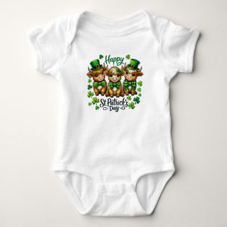 Body Cute Highland Cow St. Patrick's Day Baby Bodysuit