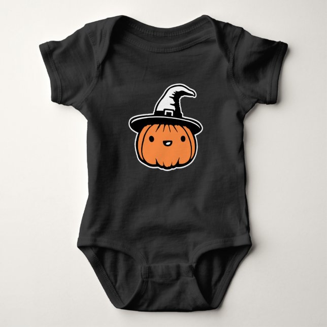 Body Cute Kawaii Pumpkin Wearing Witch Hat Halloween (Devant)
