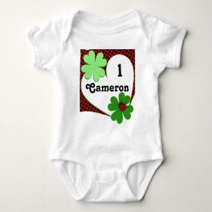 Body Cute Lady Bug & Clover Leaf 1er anniversaire bébé 