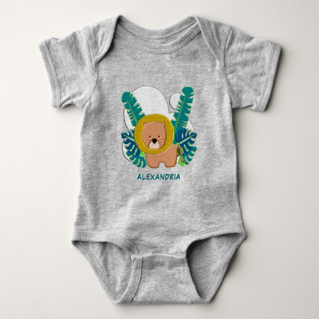 Body Cute Lion Animal Jungle Safari Zoo Personnaliser (Devant)