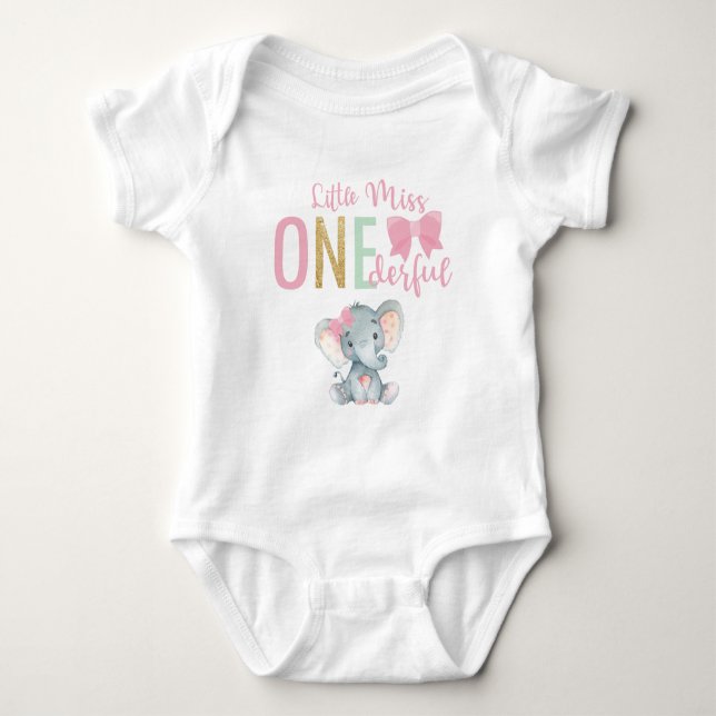 Body Cute Little Miss ONE derful Elephant 1er Anniversa (Devant)
