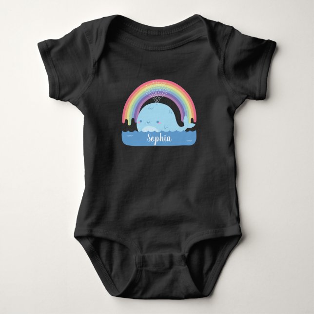 Body Cute Little Whale et Rainbow Personnalisé (Devant)