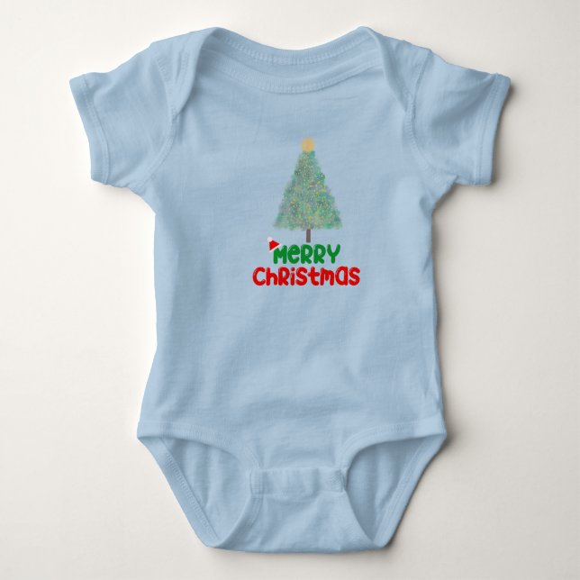 Body Cute Merry Christmas Tree Baby Bodysuit (Devant)