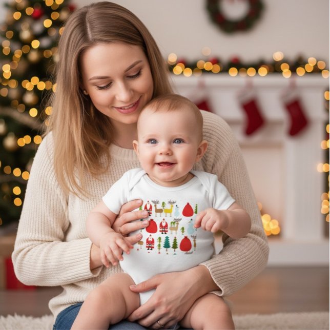 Body Cute Minimalist Christmas Santa Reindeer Bodysuit (Créateur téléchargé)
