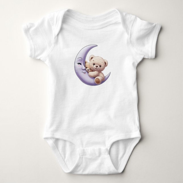Body Cute Ours tenant Lune - Baby one Piece (Devant)
