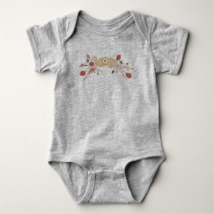 Body Cute Peach Green Whimsical Floral