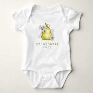 Body Cute Pear Fruit Pun Baby Bodysuit