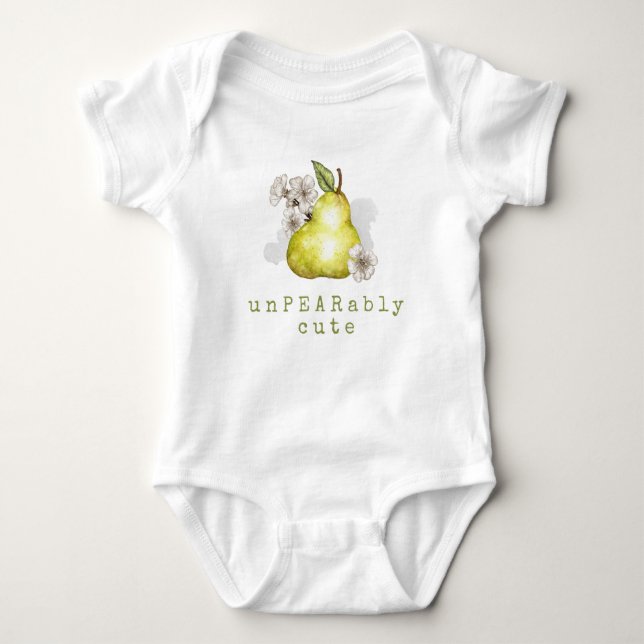 Body Cute Pear Fruit Pun Baby Bodysuit (Devant)