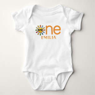 Body Cute personnalisée Couleur soleil 1er anniversaire