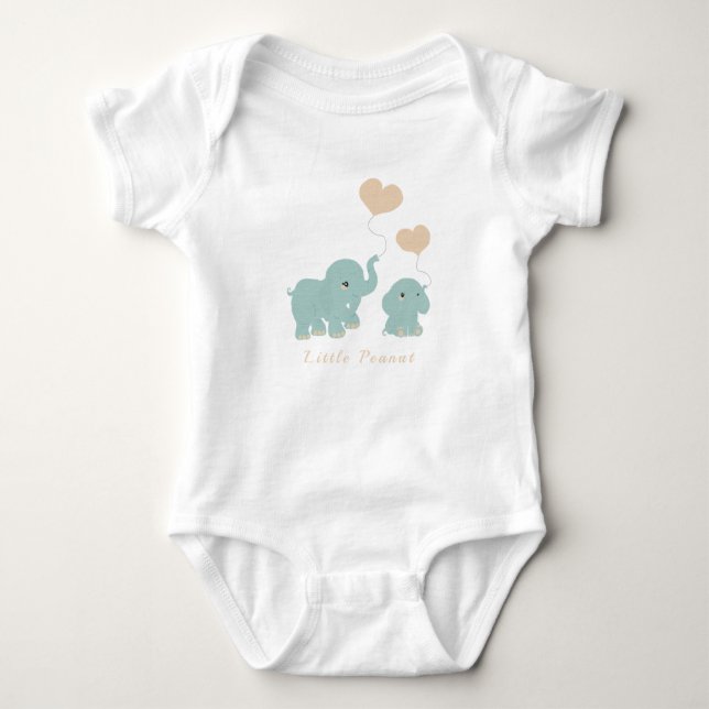 Body Cute Petit Arachide Elephant Coeur Bleu Bleu (Devant)