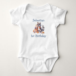 Body Cute Raccoon Garçon 1er Anniversaire fête Personna