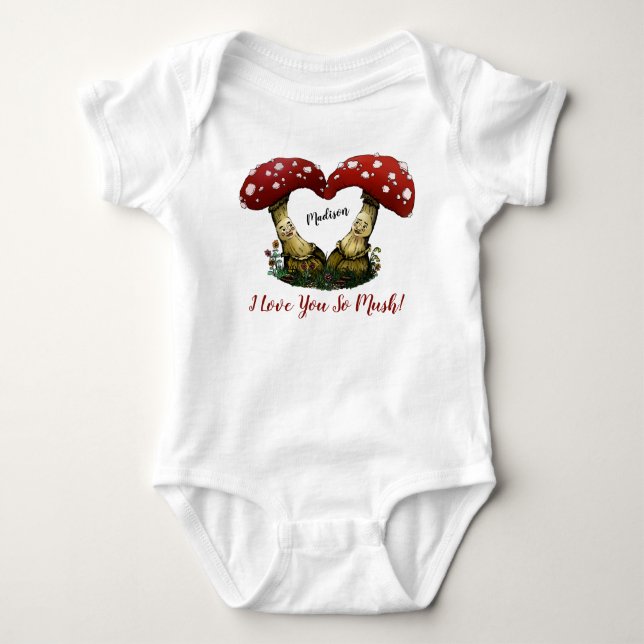 Body Cute Red Mushroom Pun I Love You Valentine's Day (Devant)