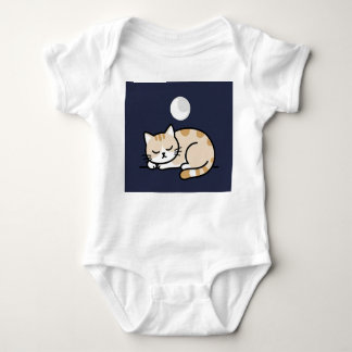 Body Cute Sleeping Cat Moon Baby Bodysuit 