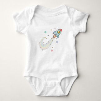 Body Cute Space Rocket Baby Bodysuit – Pastel Galaxy St