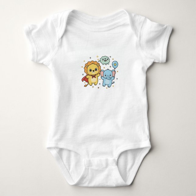 Body Cute Superhero Lion and Elephant Friends Cartoon (Devant)