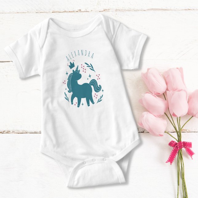 Body Cute Whimsical Turquoise Rose Unicorn Cheval (Créateur téléchargé)