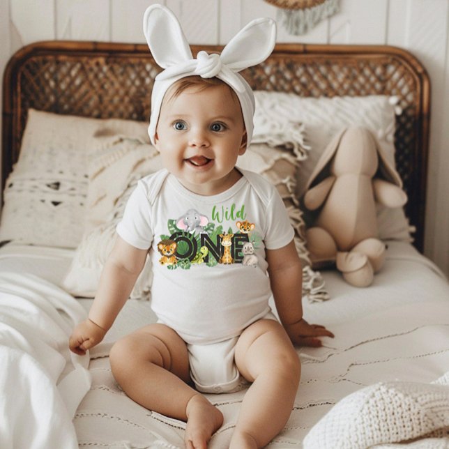 Body Cute Wild One Jungle Safari Animaux premier annive (Créateur téléchargé)