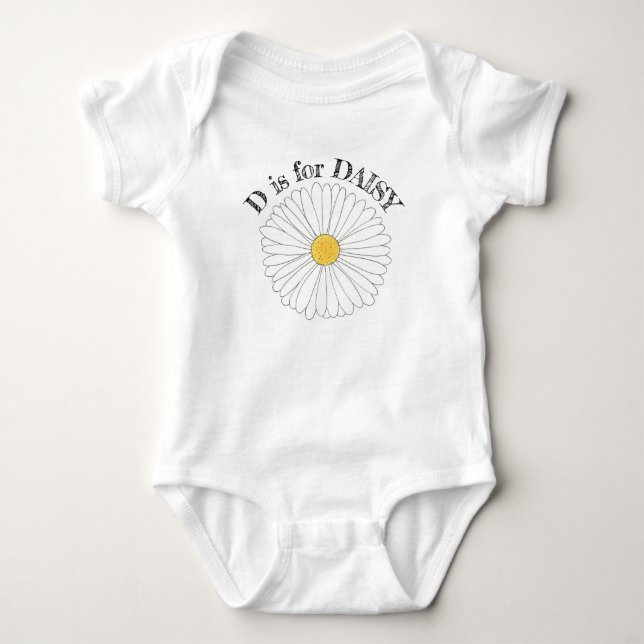 Body D est pour DAISY Yellow White Flower Blossom ABC (Devant)