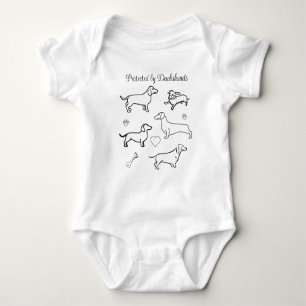 Body Dachshund Chiens Animaux Doodle Funny Noir et blan