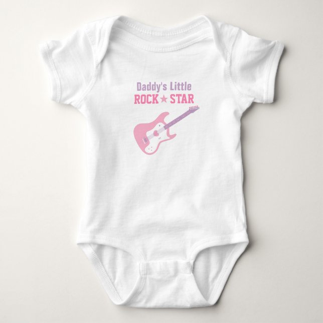 Body Daddy Little Rock Star Guitare Rose Pour Bébés Fil (Devant)