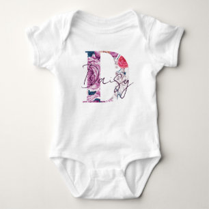 Body Daisy Baby Name Flower Script Vintage Floral D
