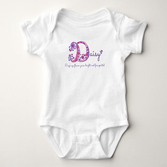 Body Daisy girls nom et sens D monogramme chemise (Devant)