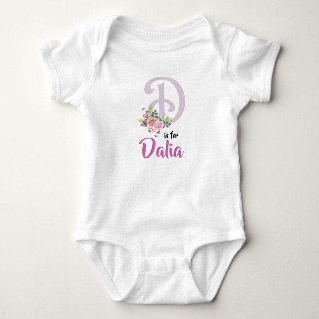Body Dalia Nom Baby Outfit Lettre D Romper Floral Girl (Devant)
