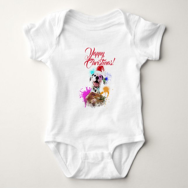 Body Dalmatien Mignon Personnalisable Noël Yappy (Devant)