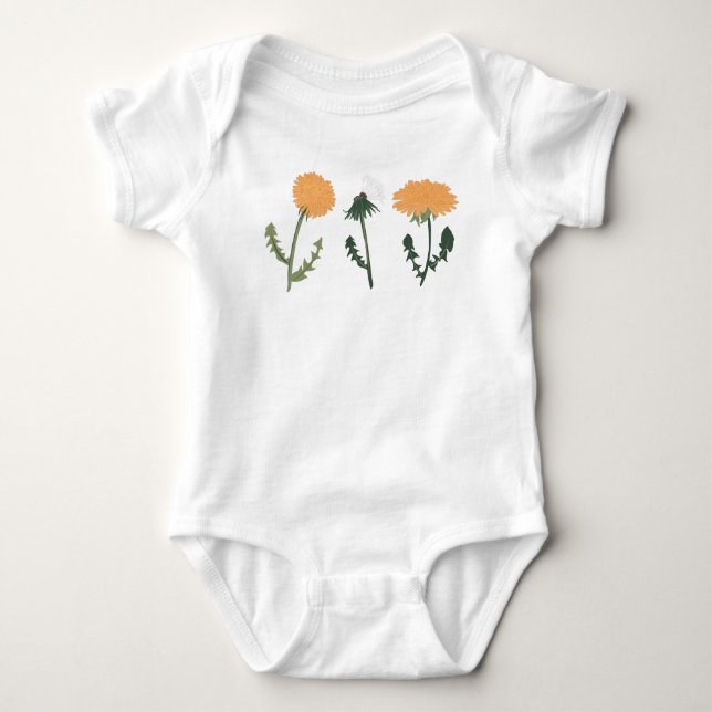 Body Dandelion Fleurs Orange Floral Motif (Devant)