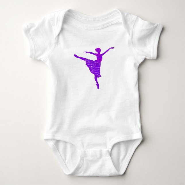 Body Danseur de ballet violet voeux de nouvel an Baby J (Devant)