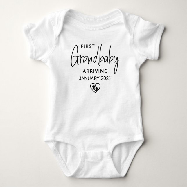Body Date personnalisée Premier grand-bébé grands-paren (Devant)