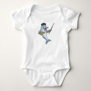 Body Dauphin comme Peintre avec pinceau et couleur
